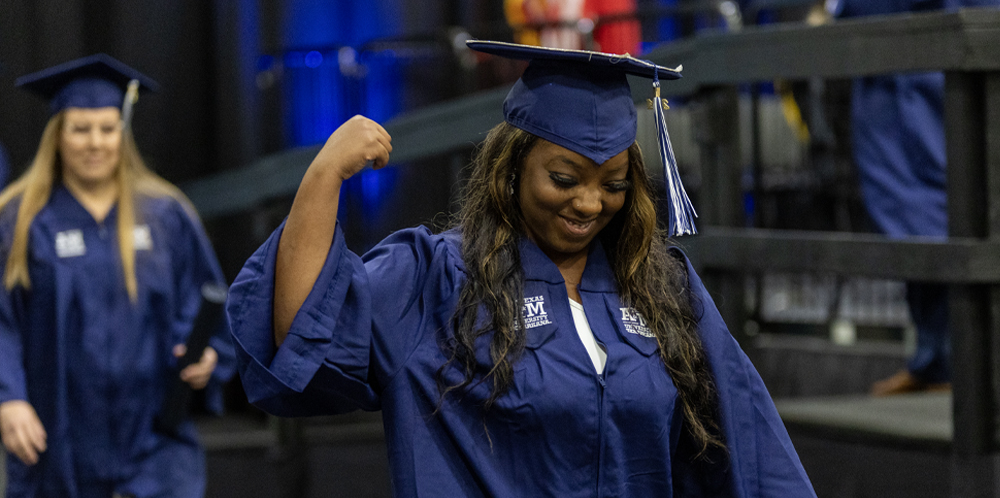 Female Graduate student smiling