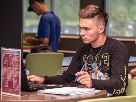 student studying